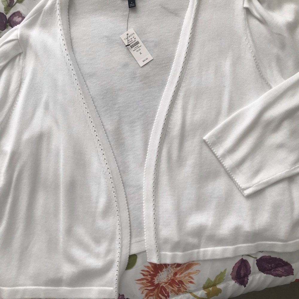 White Open Front Cardigan